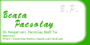 beata pacsolay business card